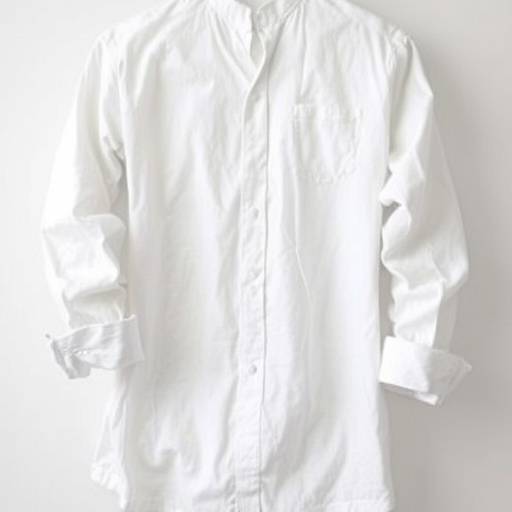 Camisa social branca de linho, com mangas compridas arregaäadas
